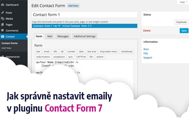 Jak správně nastavit emaily v pluginu Contact Form 7
