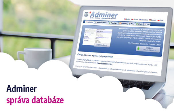 Adminer – správa databáze