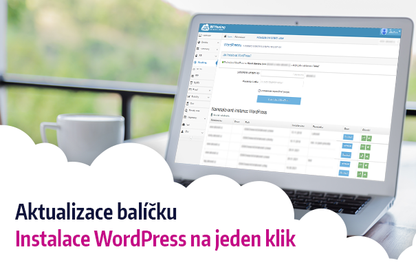 Aktualizace balíčku – Instalace WordPress na jeden klik