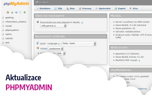 Aktualizace phpmyadmin
